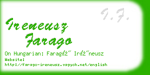 ireneusz farago business card